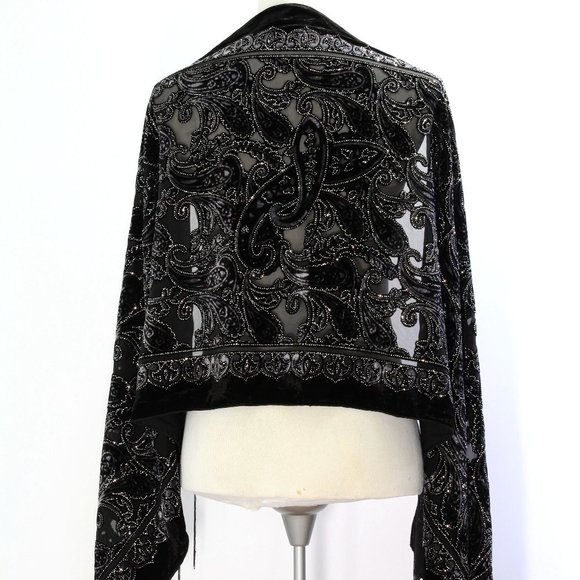 New Silk Burnout Velvet Shawl Wrap Long Scarf - Picture 2 of 6